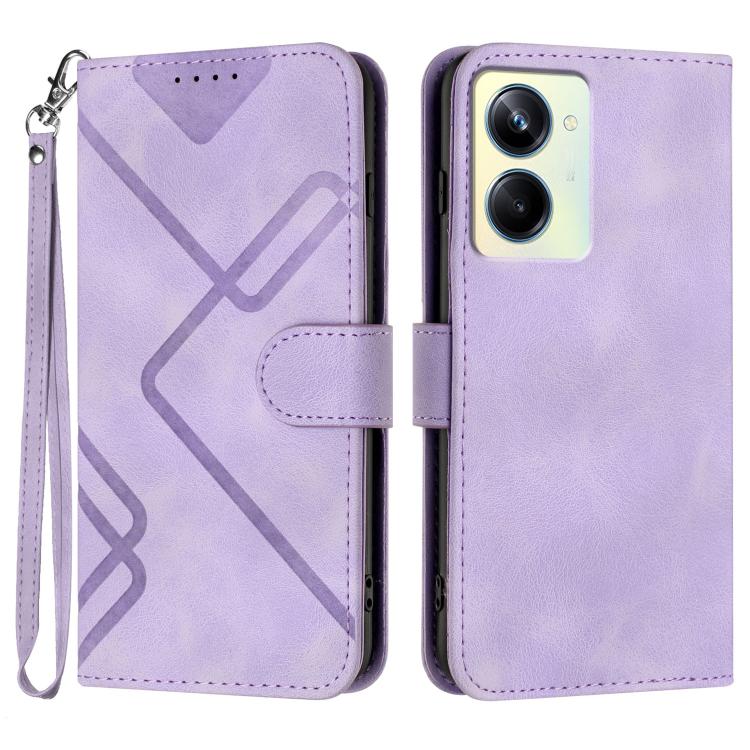 Line Pattern Skin Feel Leather Phone Case, For Realme  12 Lite / C67 4G Global, For Realme GT5 Pro, For Realme 10 Pro, For Realme 10 Pro+