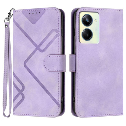 Line Pattern Skin Feel Leather Phone Case, For Realme  12 Lite / C67 4G Global, For Realme GT5 Pro, For Realme 10 Pro, For Realme 10 Pro+