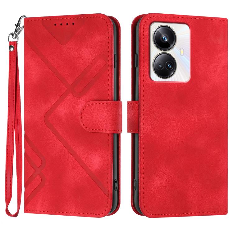 Line Pattern Skin Feel Leather Phone Case, For Realme  12 Lite / C67 4G Global, For Realme GT5 Pro, For Realme 10 Pro, For Realme 10 Pro+