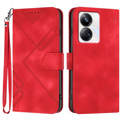 Line Pattern Skin Feel Leather Phone Case, For Realme  12 Lite / C67 4G Global, For Realme GT5 Pro, For Realme 10 Pro, For Realme 10 Pro+
