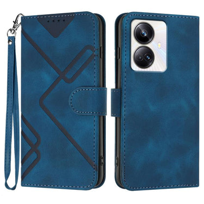 Line Pattern Skin Feel Leather Phone Case, For Realme  12 Lite / C67 4G Global, For Realme GT5 Pro, For Realme 10 Pro, For Realme 10 Pro+