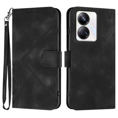 Line Pattern Skin Feel Leather Phone Case, For Realme  12 Lite / C67 4G Global, For Realme GT5 Pro, For Realme 10 Pro, For Realme 10 Pro+
