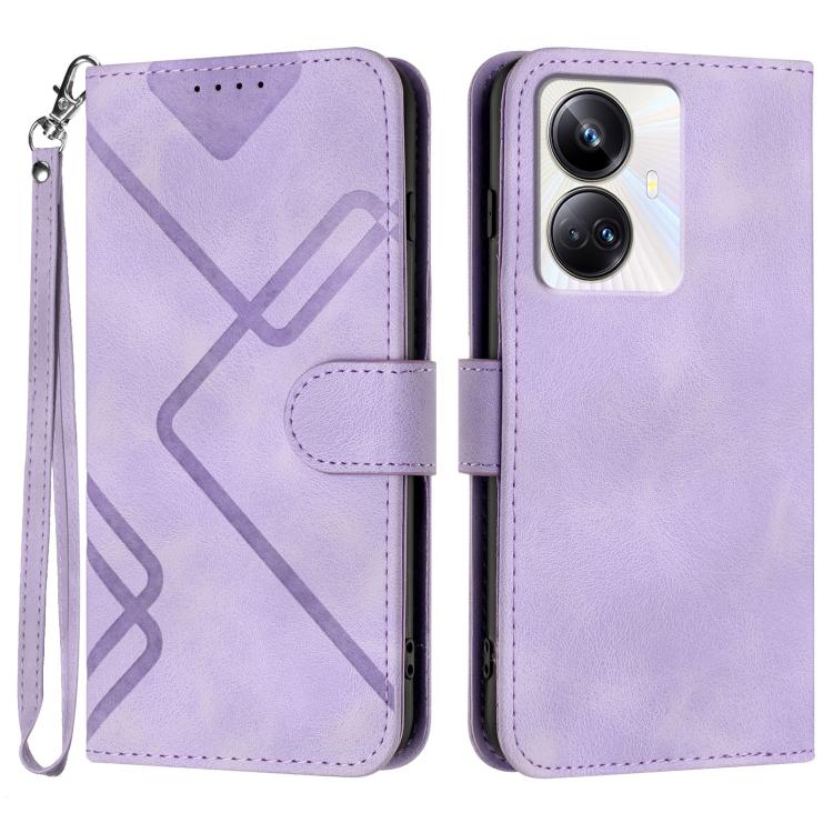 Line Pattern Skin Feel Leather Phone Case, For Realme  12 Lite / C67 4G Global, For Realme GT5 Pro, For Realme 10 Pro, For Realme 10 Pro+