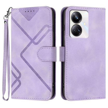 Line Pattern Skin Feel Leather Phone Case, For Realme  12 Lite / C67 4G Global, For Realme GT5 Pro, For Realme 10 Pro, For Realme 10 Pro+