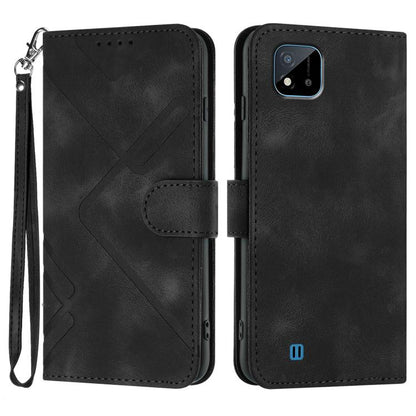 Line Pattern Skin Feel Leather Phone Case, For Realme 10 4G, For Realme V23, For Realme 9 Pro+, For Realme C20 / C11 2021 / C21