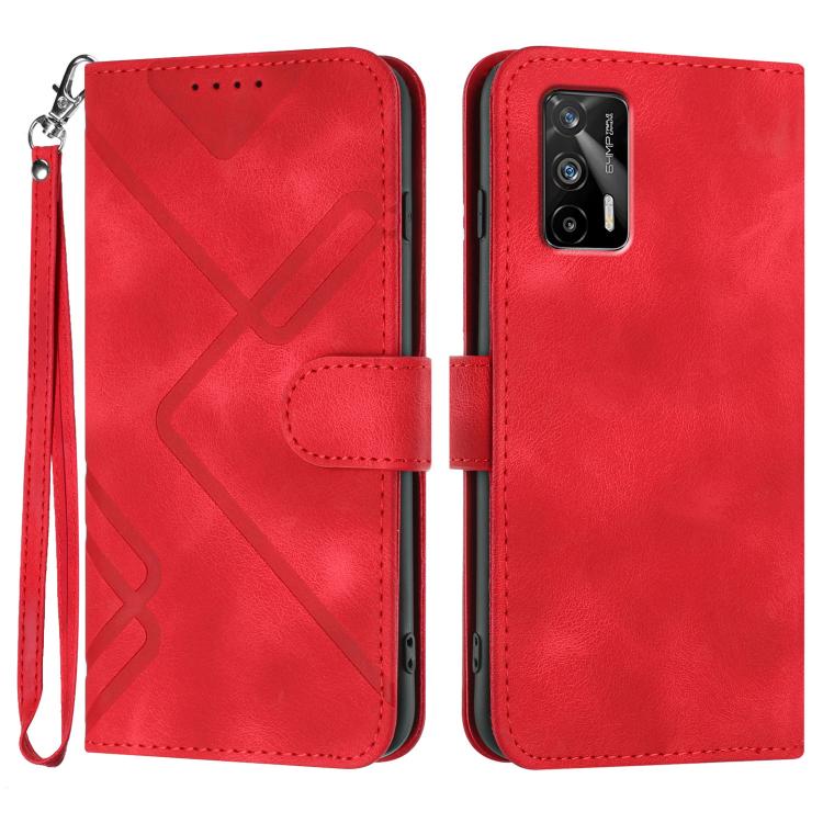 Line Pattern Skin Feel Leather Phone Case, For Realme Narzo 30A/C25/C25s, For Realme 8 4G / 8 Pro, For Realme GT 5G / GT Neo, For Realme C15/C12/Narzo 20/7i Global