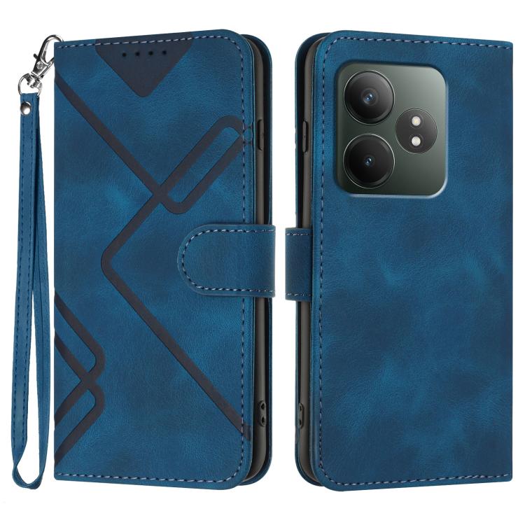 Line Pattern Skin Feel Leather Phone Case, For Realme GT7 Pro, For Realme 13 Pro / 13 Pro+ Global, For Realme GT 6 / GT 6T, For Realme C63 / C61 Global