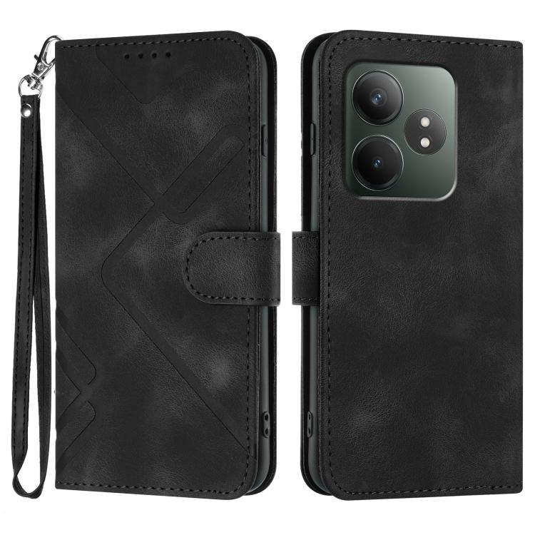 Line Pattern Skin Feel Leather Phone Case, For Realme GT7 Pro, For Realme 13 Pro / 13 Pro+ Global, For Realme GT 6 / GT 6T, For Realme C63 / C61 Global