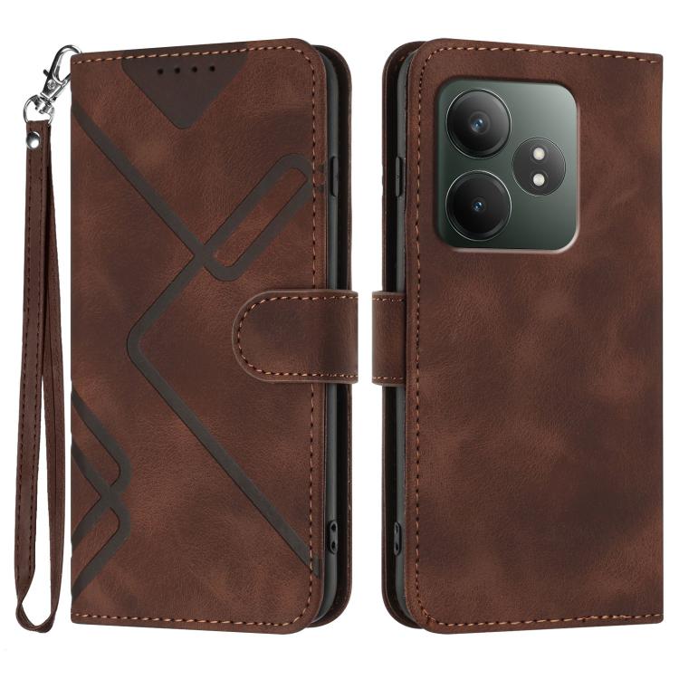Line Pattern Skin Feel Leather Phone Case, For Realme GT7 Pro, For Realme 13 Pro / 13 Pro+ Global, For Realme GT 6 / GT 6T, For Realme C63 / C61 Global