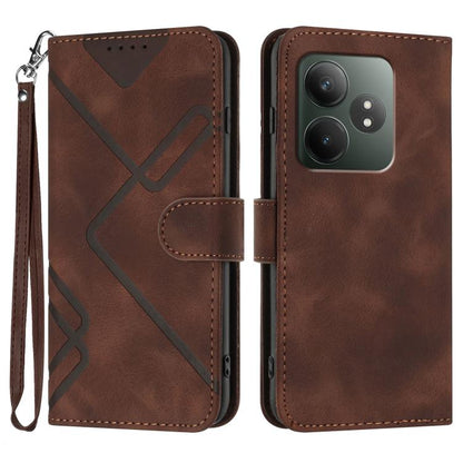 Line Pattern Skin Feel Leather Phone Case, For Realme GT7 Pro, For Realme 13 Pro / 13 Pro+ Global, For Realme GT 6 / GT 6T, For Realme C63 / C61 Global
