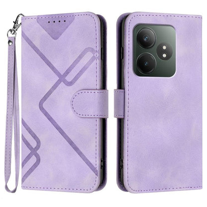 Line Pattern Skin Feel Leather Phone Case, For Realme GT7 Pro, For Realme 13 Pro / 13 Pro+ Global, For Realme GT 6 / GT 6T, For Realme C63 / C61 Global