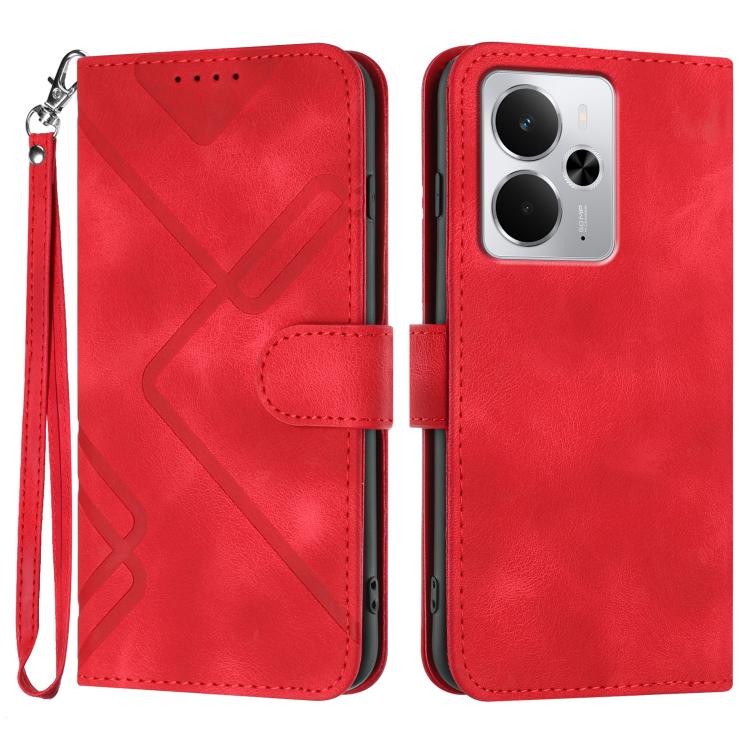 Line Pattern Skin Feel Leather Phone Case, For Realme GT 7 India, For Realme 14 / P3 5G Global, For Realme P3 Ultra 5G, For Realme P3 Pro