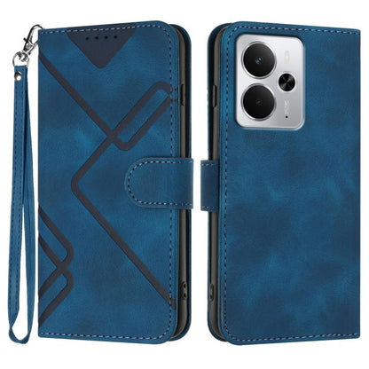 Line Pattern Skin Feel Leather Phone Case, For Realme GT 7 India, For Realme 14 / P3 5G Global, For Realme P3 Ultra 5G, For Realme P3 Pro