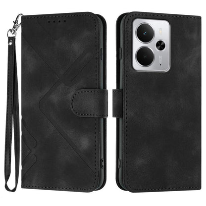 Line Pattern Skin Feel Leather Phone Case, For Realme GT 7 India, For Realme 14 / P3 5G Global, For Realme P3 Ultra 5G, For Realme P3 Pro
