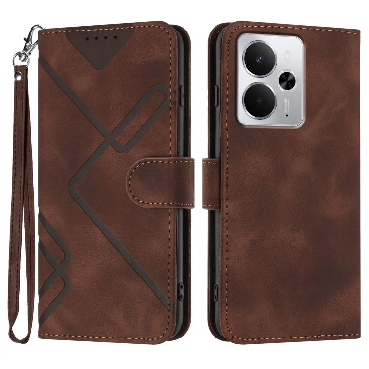 Line Pattern Skin Feel Leather Phone Case, For Realme GT 7 India, For Realme 14 / P3 5G Global, For Realme P3 Ultra 5G, For Realme P3 Pro
