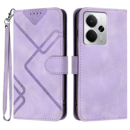 Line Pattern Skin Feel Leather Phone Case, For Realme GT 7 India, For Realme 14 / P3 5G Global, For Realme P3 Ultra 5G, For Realme P3 Pro
