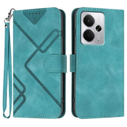 Line Pattern Skin Feel Leather Phone Case, For Realme GT 7 India, For Realme 14 / P3 5G Global, For Realme P3 Ultra 5G, For Realme P3 Pro