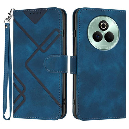 Line Pattern Skin Feel Leather Phone Case, For Realme GT 7 India, For Realme 14 / P3 5G Global, For Realme P3 Ultra 5G, For Realme P3 Pro