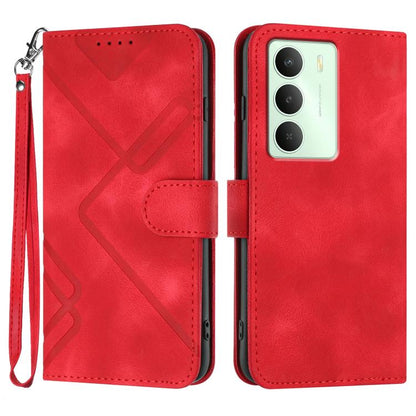 Line Pattern Skin Feel Leather Phone Case, For Realme 14 Pro+, For Realme 14 Pro, For Realme 14x Global, For Realme C75 Global