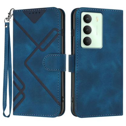 Line Pattern Skin Feel Leather Phone Case, For Realme 14 Pro+, For Realme 14 Pro, For Realme 14x Global, For Realme C75 Global