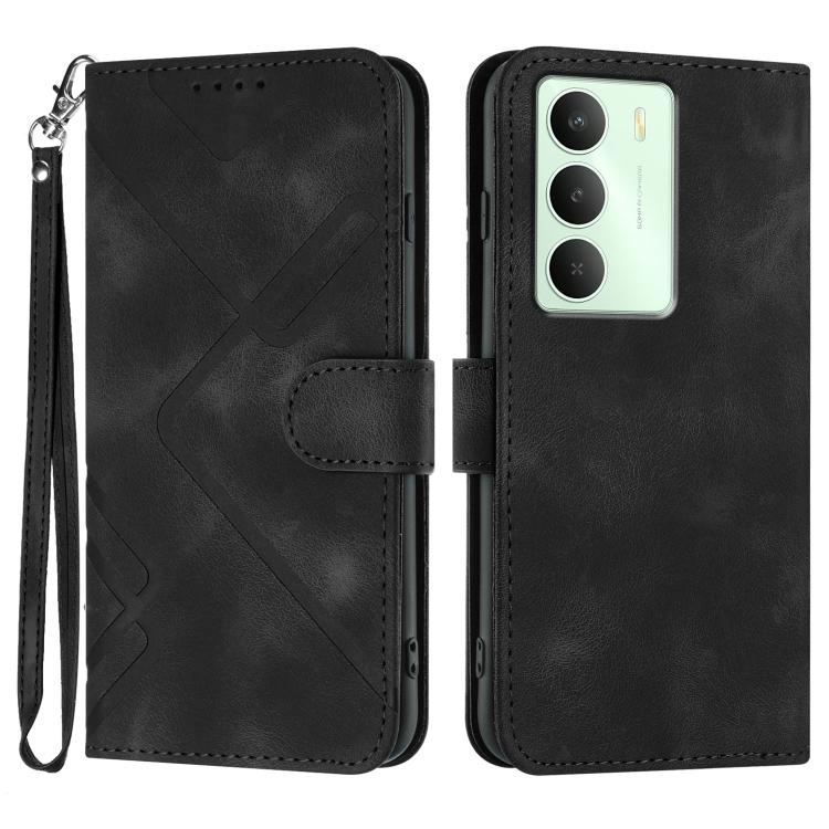 Line Pattern Skin Feel Leather Phone Case, For Realme 14 Pro+, For Realme 14 Pro, For Realme 14x Global, For Realme C75 Global