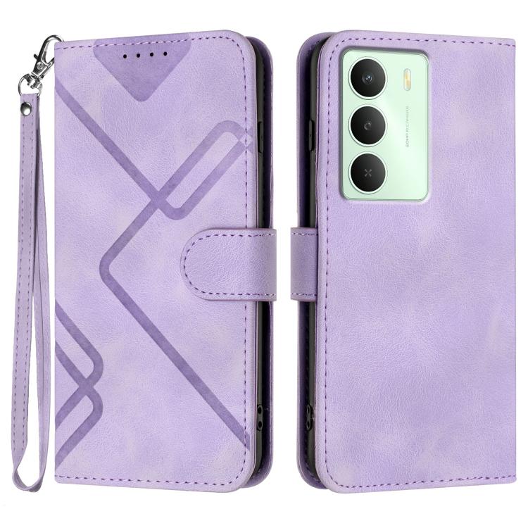 Line Pattern Skin Feel Leather Phone Case, For Realme 14 Pro+, For Realme 14 Pro, For Realme 14x Global, For Realme C75 Global