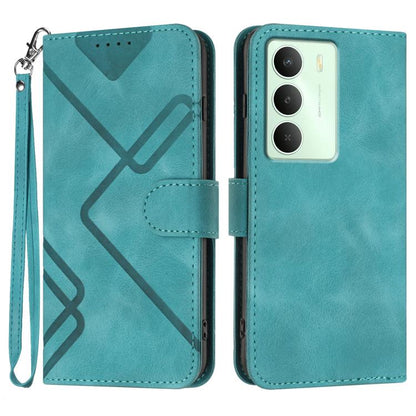 Line Pattern Skin Feel Leather Phone Case, For Realme 14 Pro+, For Realme 14 Pro, For Realme 14x Global, For Realme C75 Global