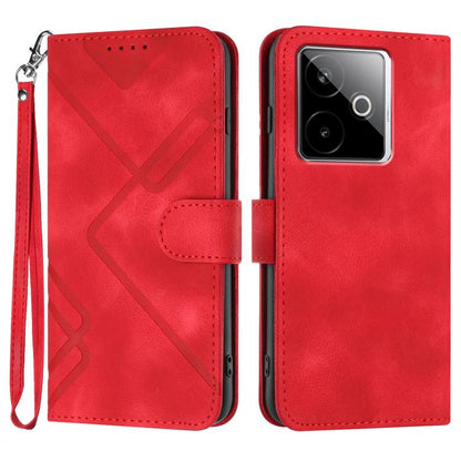 Line Pattern Skin Feel Leather Phone Case, For Realme GT 7 India, For Realme 14 / P3 5G Global, For Realme P3 Ultra 5G, For Realme P3 Pro