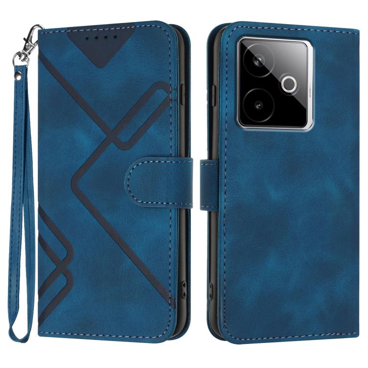 Line Pattern Skin Feel Leather Phone Case, For Realme GT 7 India, For Realme 14 / P3 5G Global, For Realme P3 Ultra 5G, For Realme P3 Pro