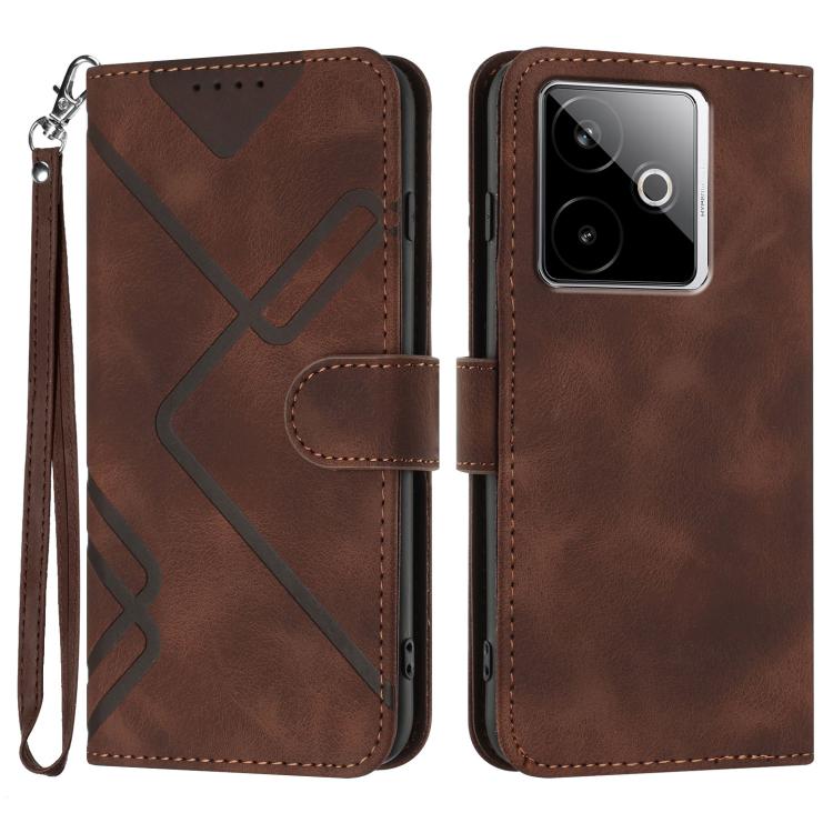 Line Pattern Skin Feel Leather Phone Case, For Realme GT 7 India, For Realme 14 / P3 5G Global, For Realme P3 Ultra 5G, For Realme P3 Pro
