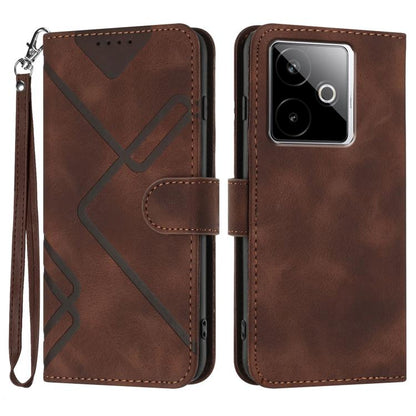 Line Pattern Skin Feel Leather Phone Case, For Realme GT 7 India, For Realme 14 / P3 5G Global, For Realme P3 Ultra 5G, For Realme P3 Pro