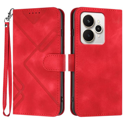 Line Pattern Skin Feel Leather Phone Case, For Realme P4 5G, For Realme 15T 5G, For Realme C71 India, For Realme 15 5G / Realme 15 Pro 5G