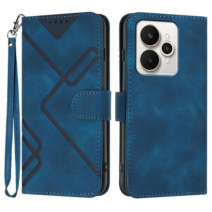Line Pattern Skin Feel Leather Phone Case, For Realme P4 5G, For Realme 15T 5G, For Realme C71 India, For Realme 15 5G / Realme 15 Pro 5G