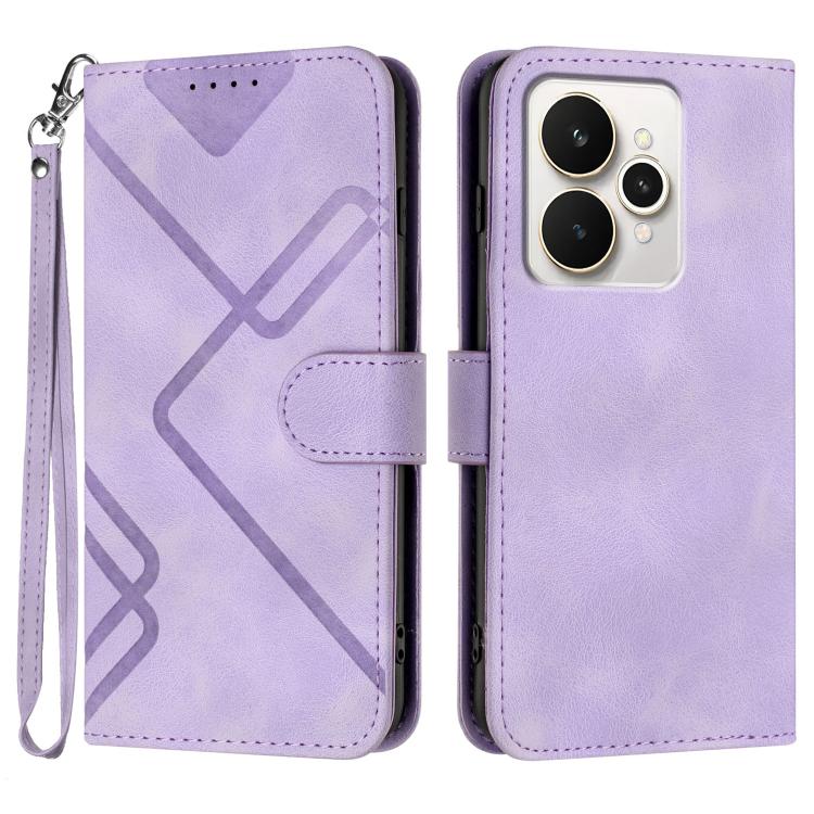 Line Pattern Skin Feel Leather Phone Case, For Realme P4 5G, For Realme 15T 5G, For Realme C71 India, For Realme 15 5G / Realme 15 Pro 5G