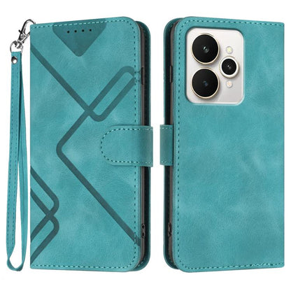 Line Pattern Skin Feel Leather Phone Case, For Realme P4 5G, For Realme 15T 5G, For Realme C71 India, For Realme 15 5G / Realme 15 Pro 5G