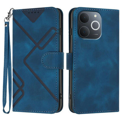Line Pattern Skin Feel Leather Phone Case, For Realme P4 5G, For Realme 15T 5G, For Realme C71 India, For Realme 15 5G / Realme 15 Pro 5G