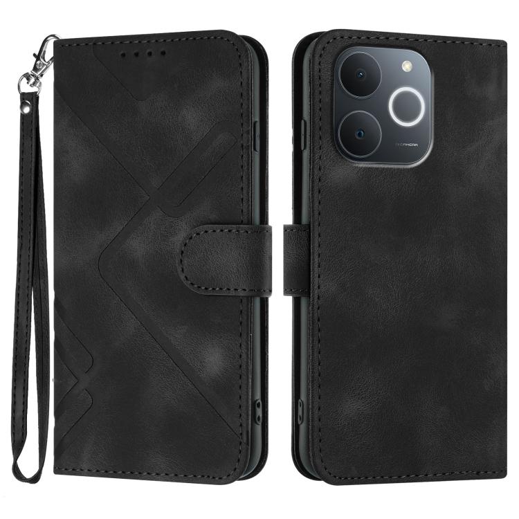 Line Pattern Skin Feel Leather Phone Case, For Realme P4 5G, For Realme 15T 5G, For Realme C71 India, For Realme 15 5G / Realme 15 Pro 5G