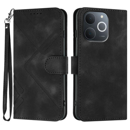 Line Pattern Skin Feel Leather Phone Case, For Realme P4 5G, For Realme 15T 5G, For Realme C71 India, For Realme 15 5G / Realme 15 Pro 5G