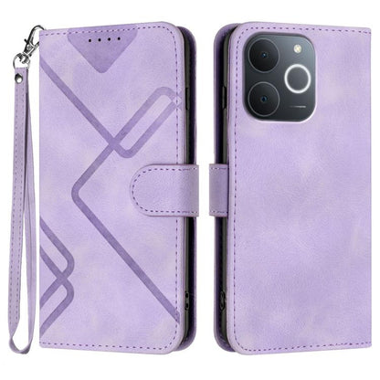 Line Pattern Skin Feel Leather Phone Case, For Realme P4 5G, For Realme 15T 5G, For Realme C71 India, For Realme 15 5G / Realme 15 Pro 5G