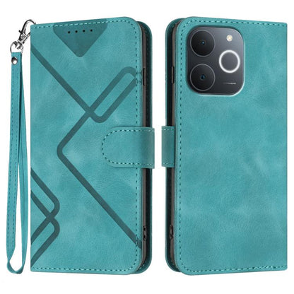 Line Pattern Skin Feel Leather Phone Case, For Realme P4 5G, For Realme 15T 5G, For Realme C71 India, For Realme 15 5G / Realme 15 Pro 5G