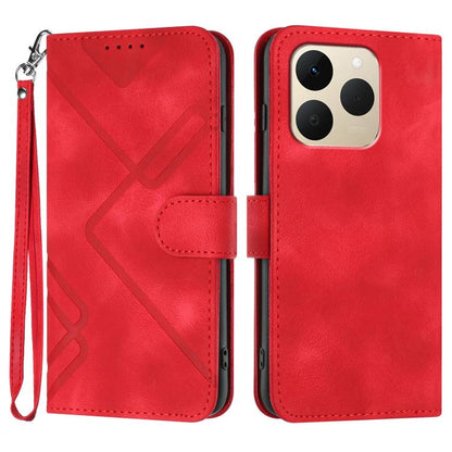 Line Pattern Skin Feel Leather Phone Case, For Realme P4 5G, For Realme 15T 5G, For Realme C71 India, For Realme 15 5G / Realme 15 Pro 5G