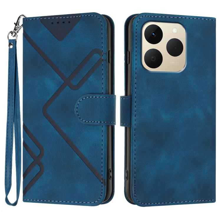 Line Pattern Skin Feel Leather Phone Case, For Realme P4 5G, For Realme 15T 5G, For Realme C71 India, For Realme 15 5G / Realme 15 Pro 5G