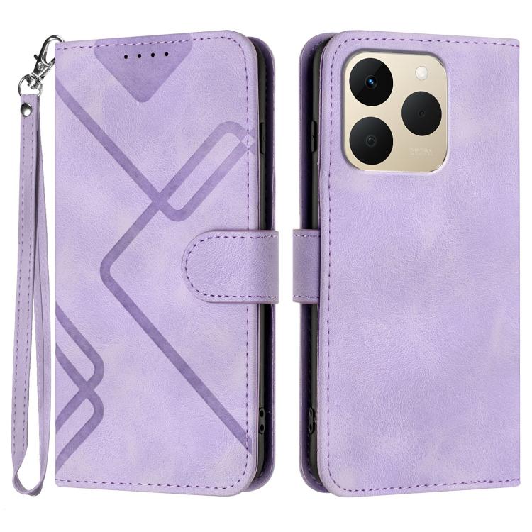 Line Pattern Skin Feel Leather Phone Case, For Realme P4 5G, For Realme 15T 5G, For Realme C71 India, For Realme 15 5G / Realme 15 Pro 5G