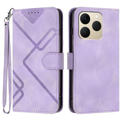 Line Pattern Skin Feel Leather Phone Case, For Realme P4 5G, For Realme 15T 5G, For Realme C71 India, For Realme 15 5G / Realme 15 Pro 5G