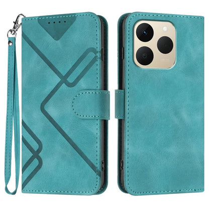 Line Pattern Skin Feel Leather Phone Case, For Realme P4 5G, For Realme 15T 5G, For Realme C71 India, For Realme 15 5G / Realme 15 Pro 5G