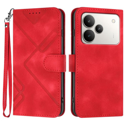 Line Pattern Skin Feel Leather Phone Case, For Realme P4 5G, For Realme 15T 5G, For Realme C71 India, For Realme 15 5G / Realme 15 Pro 5G