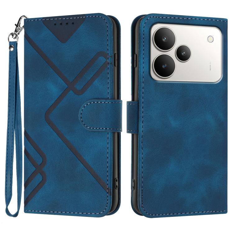 Line Pattern Skin Feel Leather Phone Case, For Realme P4 5G, For Realme 15T 5G, For Realme C71 India, For Realme 15 5G / Realme 15 Pro 5G