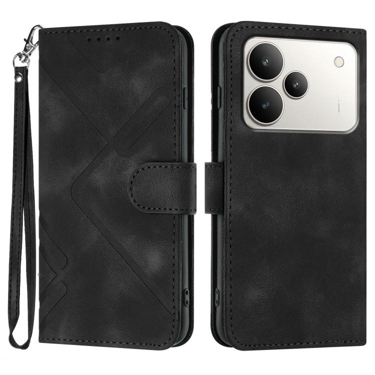 Line Pattern Skin Feel Leather Phone Case, For Realme P4 5G, For Realme 15T 5G, For Realme C71 India, For Realme 15 5G / Realme 15 Pro 5G