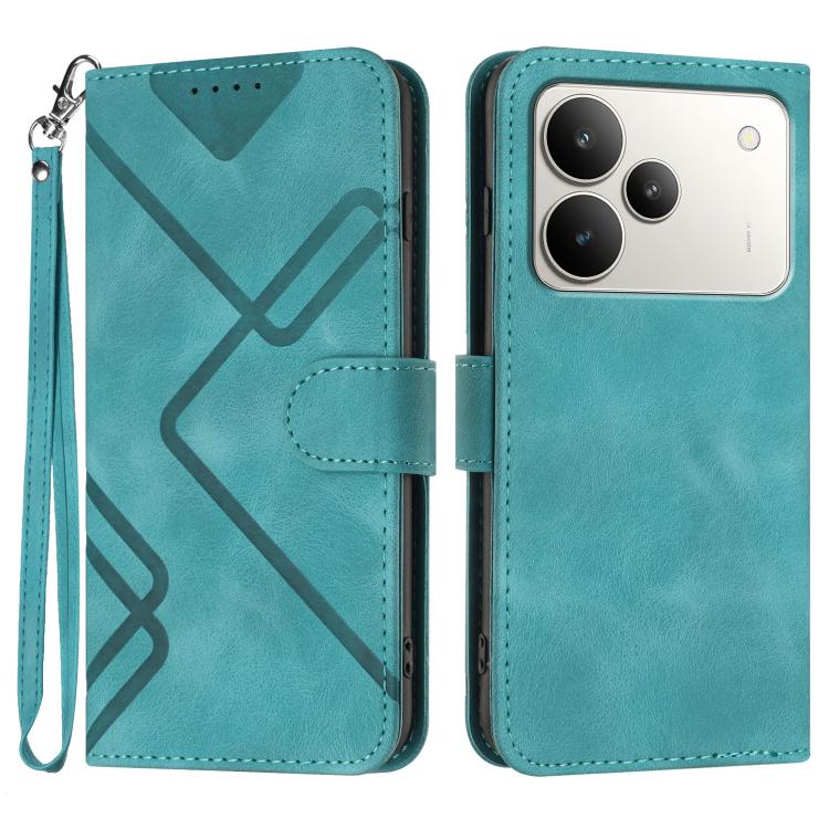Line Pattern Skin Feel Leather Phone Case, For Realme P4 5G, For Realme 15T 5G, For Realme C71 India, For Realme 15 5G / Realme 15 Pro 5G