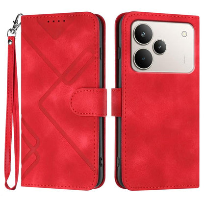 Line Pattern Skin Feel Leather Phone Case, For Realme 16T 5G, For Realme C100 4G, For Realme 15x 5G India / Realme C85 5G, For Realme P4 Pro 5G